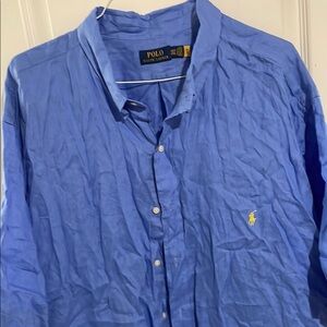 Polo by Ralph Lauren Men's Blue Linen Shirt